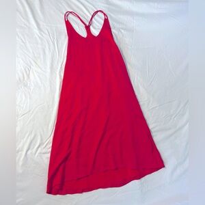 Little Red Dress | Size S | [Faux] Leather Detail